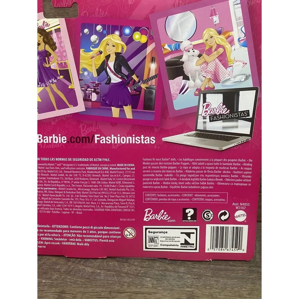 2011 Barbie Fashionistas 3 Concert Fashion Outfits (N4855) NIB‎